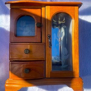 Vintage wooden jewelery mini armoire